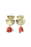FLORA FLOWER BELL DANGLE EARRINGS Coral || Darleen Meier Jewelry