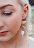 Flora Flower Bell Dangle Earrings White || Darleen Meier Jewelry