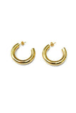 Payton Half Hoop Gold Plated Small Earrings || Darleen Meier Jewelry