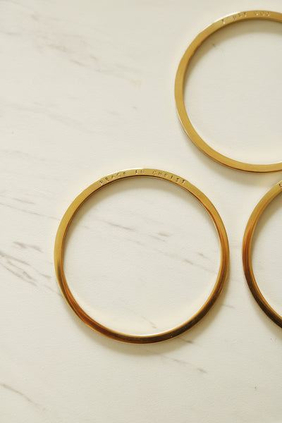 Script Gold Bangle