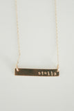 Stamped Gold Bar Necklace