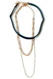Suede Choker with Three Chains can be worn together or separate