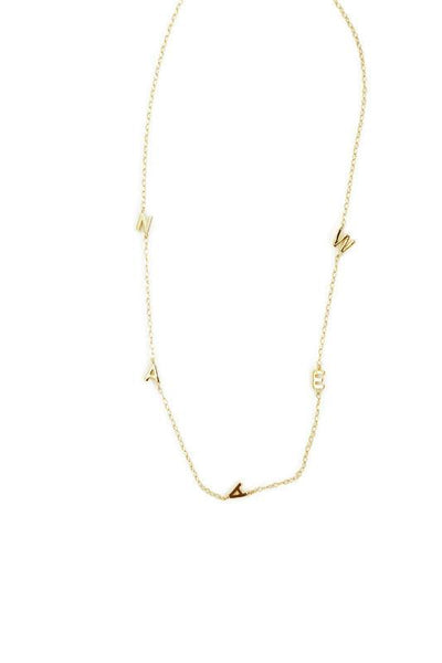 Gold Tiny Letter Necklace