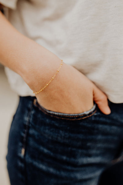 Melany Ball Chain Dainty Gold Filled Bracelet