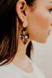 Tortoise Shell Gemstone Starburst Chandelier Post Earrings || Darleen Meier Jewelry