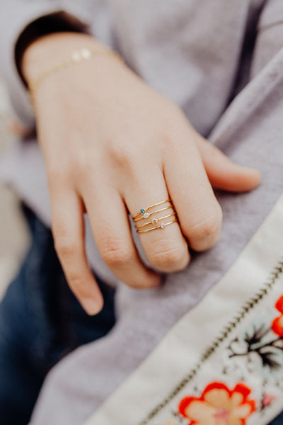 Birthstone Stacking Dainty Rings