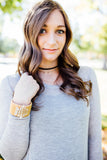 Quartz Wire Coiled Cuff Bracelet