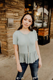 Billie Black Circle Quartz Disc Long Tassel Chain Necklace || Darleen Meier Jewelry