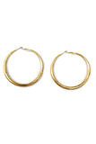 large hoop earrings gold plated, metal tube for thickness || Darleen Meier Jewelry