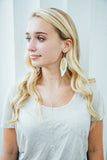 Lyle Leather Feather Brass Earrings
