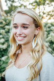 Lyle Leather Feather Brass Earrings
