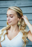 Jesse Girl Rectangle Gold Drop Pendant Earrings