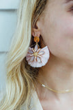 Stacy Raffia Starburst Gemstone Fan Earrings