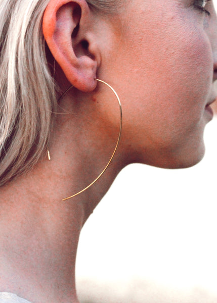 Marge Curve Hoop Gold Earrings