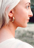 Payton Half Hoop Gold Plated Small Earrings || Darleen Meier Jewelry