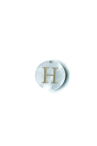 Engraved Letter Acrylic Disc Charm