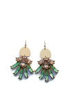 Alaina Fan Crystal Marquise Brass Earrings || Darleen Meier Jewelry
