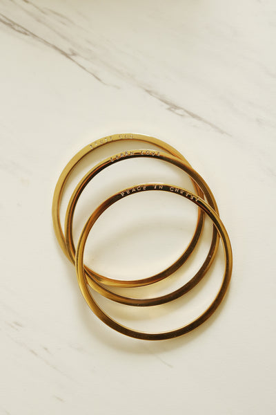 Script Gold Bangle