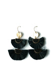 Shelly Raffia Double Fan Earrings