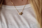 Two Gold Block Letters Necklace with Ampersand