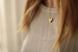 Two Gold Block Letters Necklace with Ampersand