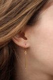 Gold Short Bar Earrings