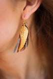 Feather Wing Leather Earrings