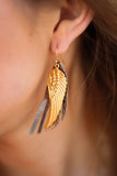 Feather Wing Leather Earrings