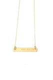 Stamped Gold Bar Necklace