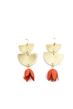 LORA FLOWER BELL DANGLE EARRINGS Coral || Darleen Meier Jewelry