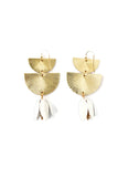 Flora Flower Bell Dangle Earrings White || Darleen Meier Jewelry