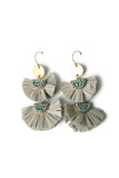 Shelly Raffia Double Fan Earrings