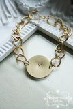 Large Initial Disc bracelet