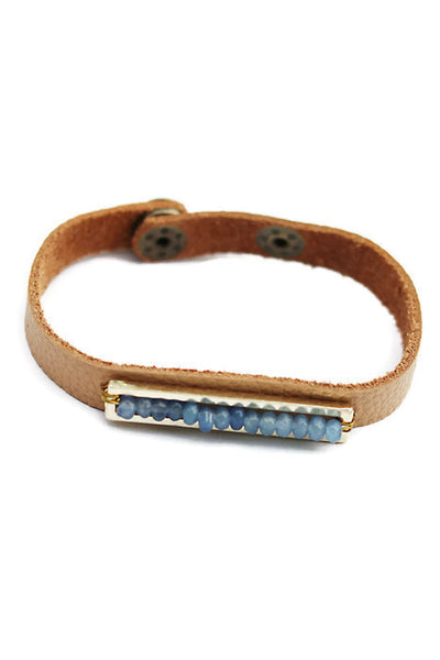 Leather Bracelet with Tiny Beads