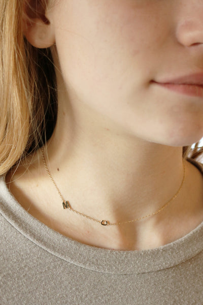 Gold Tiny Letter Necklace