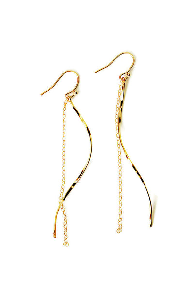 Long Twirl Chain Earrings