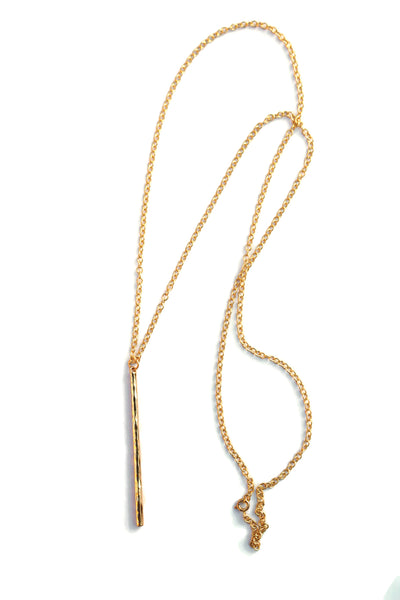 Long Bar Chain Necklace