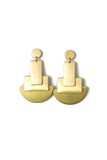 Jesse Girl Rectangle Gold Drop Pendant Earrings || Darleen Meier Jewelry