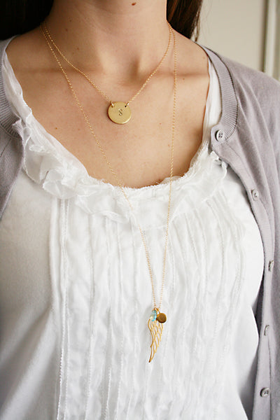 Initial Necklace - Brass