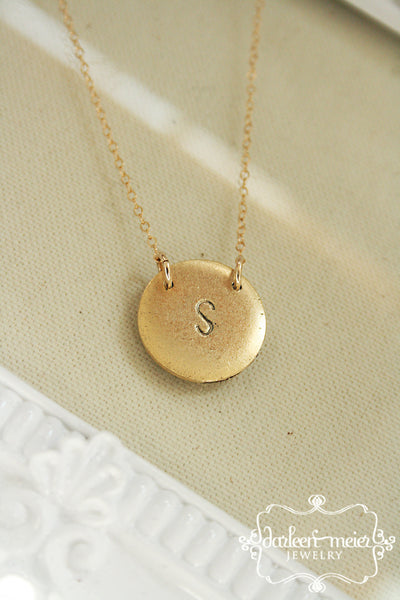 Initial Necklace - Brass