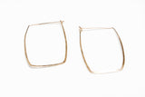 Rectangle Hoop Earrings Hand-Forged Hand-Hammered