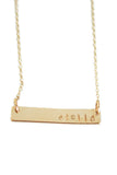 Stamped Gold Bar Necklace