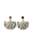 Stacy Raffia Starburst Gemstone Fan Earrings