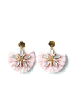 Stacy Raffia Starburst Gemstone Fan Earrings