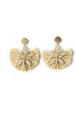 Stacy Raffia Starburst Gemstone Fan Earrings