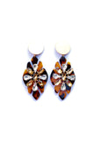 Tortoise Shell Gemstone Starburst Chandelier Post Earrings || Darleen Meier Jewelry