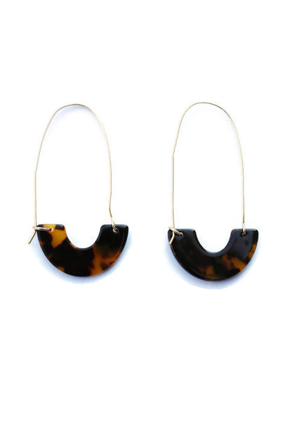 Tully Tortoise Long Hoop Earrings