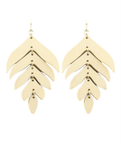 Wood Leaf Earrings